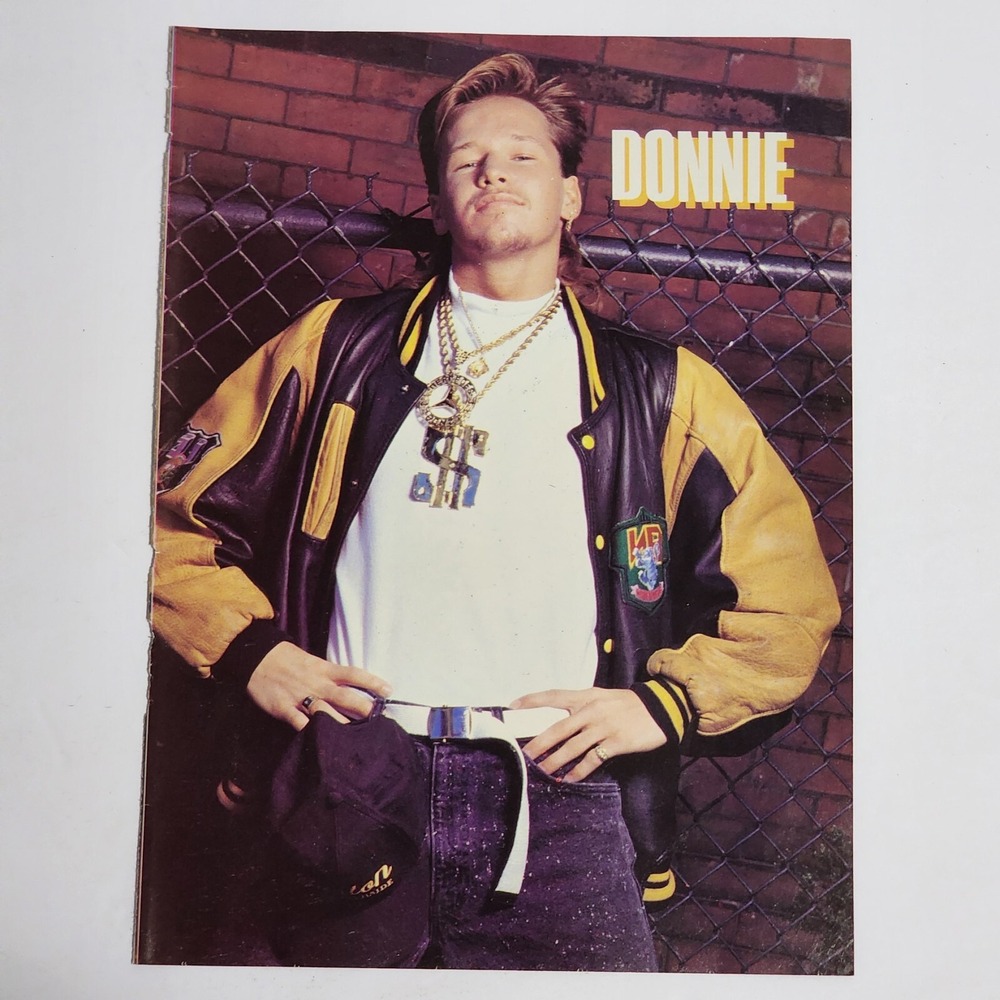 Donnie Wahlberg Danny Wood NKOTB double-sided pinup clipping vintage 8x10 1990s